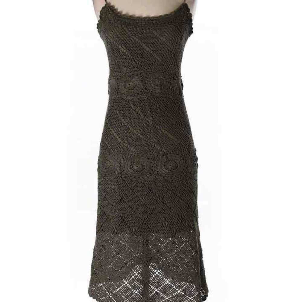 Athleta olive Crochet Dress Sz S